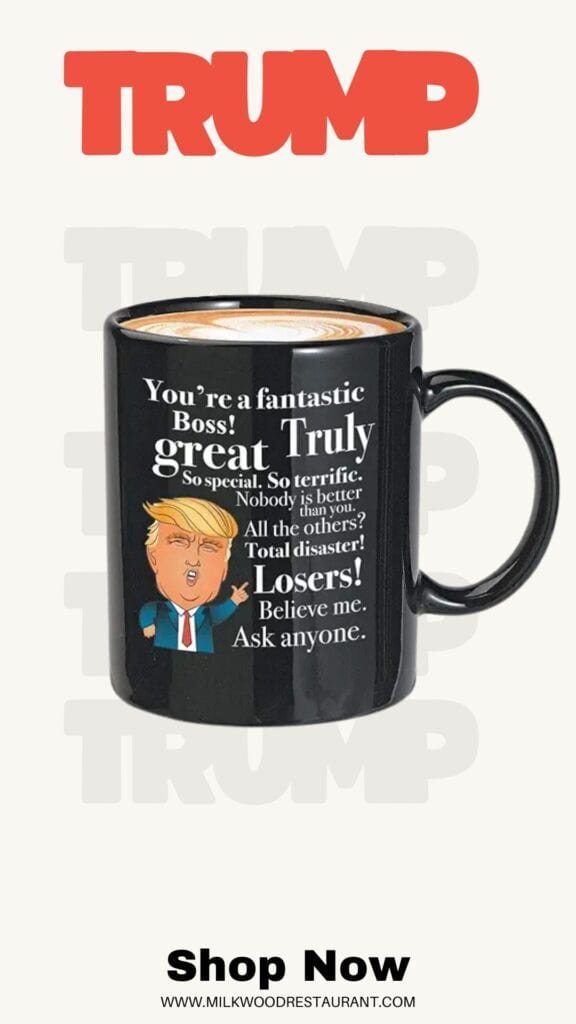 Bubble hugs donald trump coffee mug for boss office boss lady great leader head manager capital mather father day president conservative republicans 11 oz black