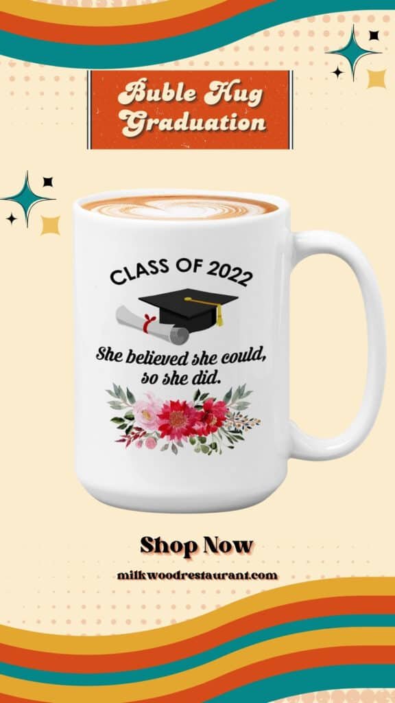 Bubble hugs graduation mug white 15oz - 2022 is my year - graduation retirement new year motivation funny