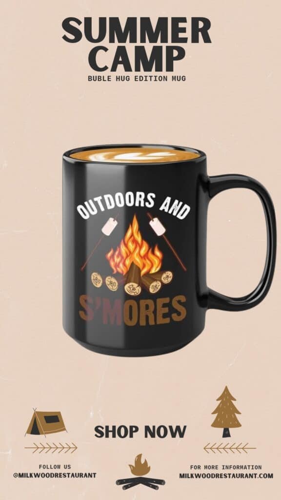 Campfire Coffee Mug 15oz White -Smore Taste Tester - Hiker Adventurer Backpacker Climber Camper RV Camping Campervan Nature Lover Rockclimber