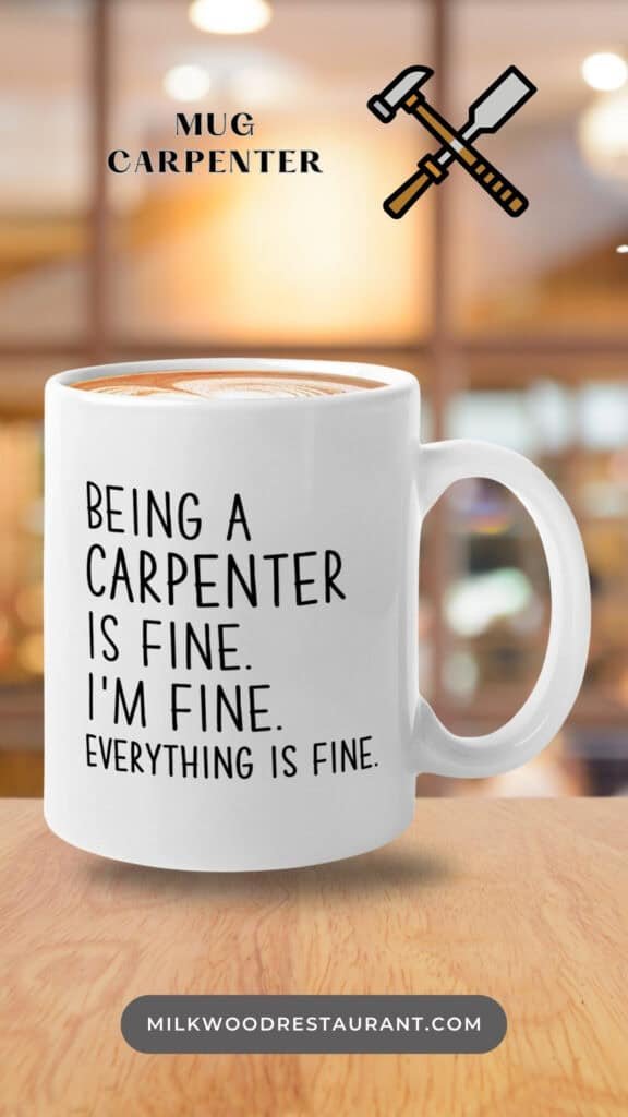 It's Fine Coffee Mug 11oz White -Carpenter Im Fine - Carpenter Woodworker

IRREPLACEABLE FAVORITE COWORKER APPRECIATION MUG FOR A BUSY EVERYDAY LIFE --- Keeps drinks tasty! Our staff appreciation coffee mug can withstand low to high temperature. This job promotion coffee mug has outstanding print quality that will last a long time. We design our emotional support coworker mug with your comfortability in mind!