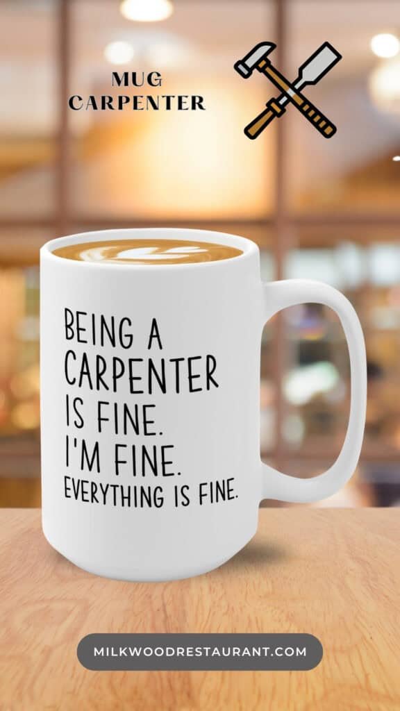 It's Fine Coffee Mug 15oz White -Carpenter Im Fine - Carpenter Woodworker

EXCLUSIVE DESIGN PROMOTED WORK BESTIE COFFEE MUG --- There’s no better combination than having your beverages with this novelty mug that describes who you are. Our mug is exclusively designed by professional designer to fulfill your need and a great choice to hold your beverages hot or cold for hours. No more using disposable coffee cups!