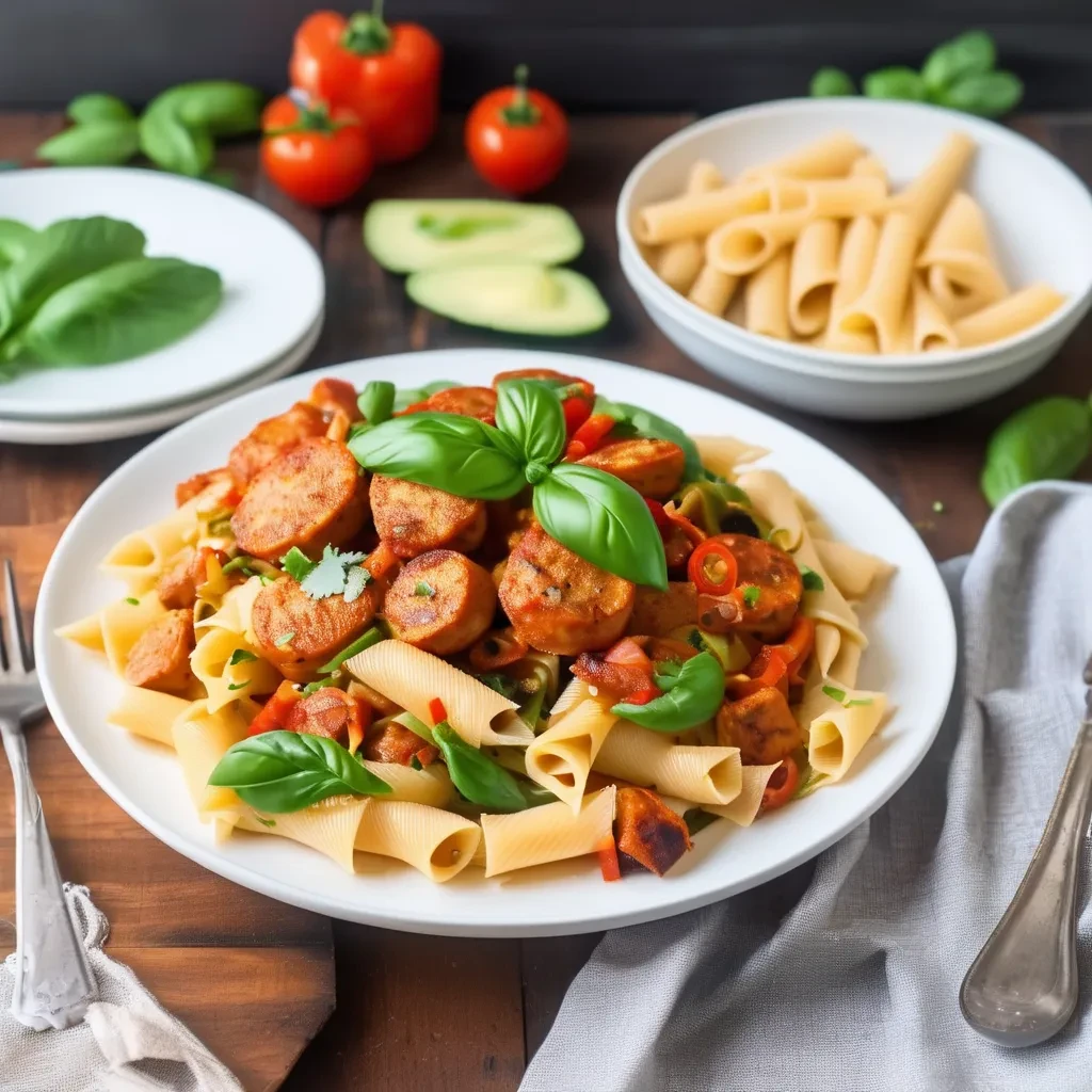 Spicy chicken sausage gluten free pasta