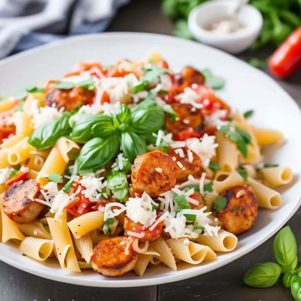 Spicy chicken sausage gluten free pasta