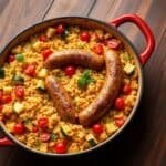 Chicken sausage and quinoa casserole