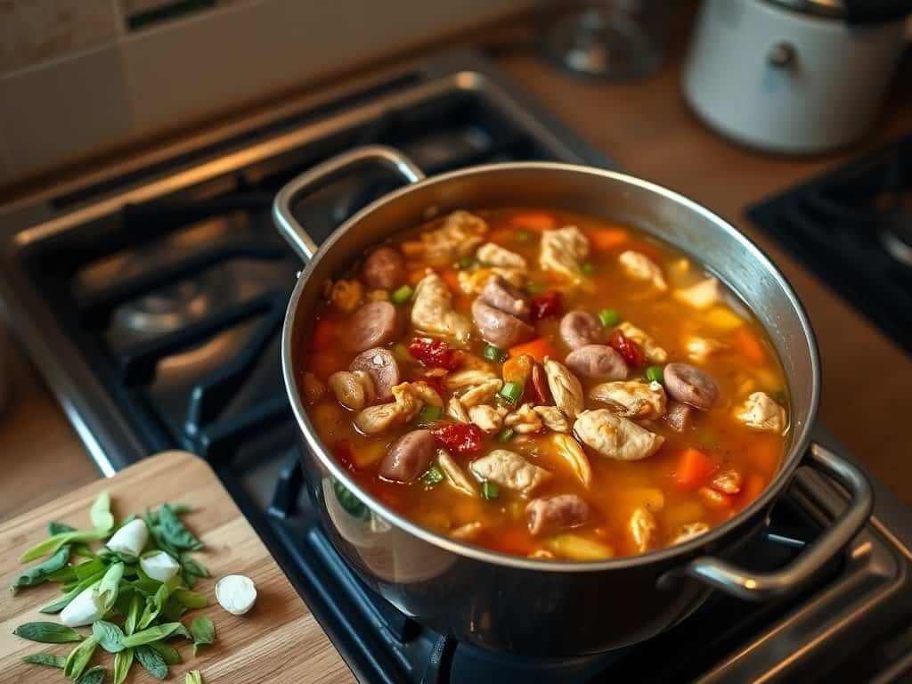 Chicken sausage jambalaya soup