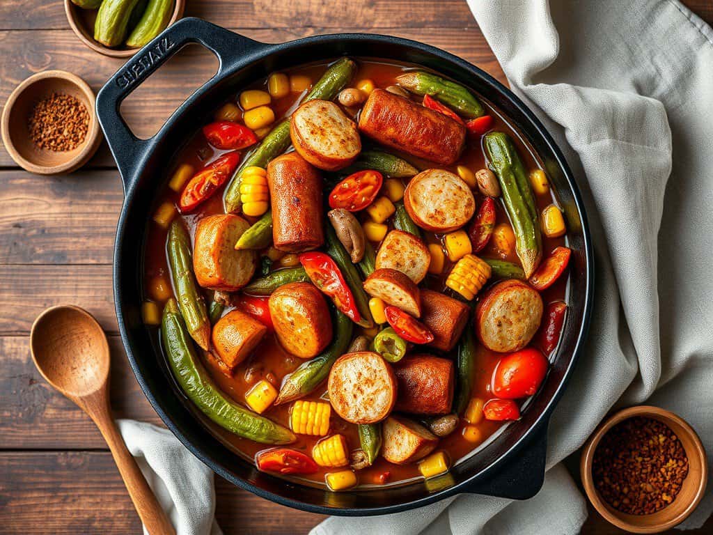 Chicken sausage okra recipe