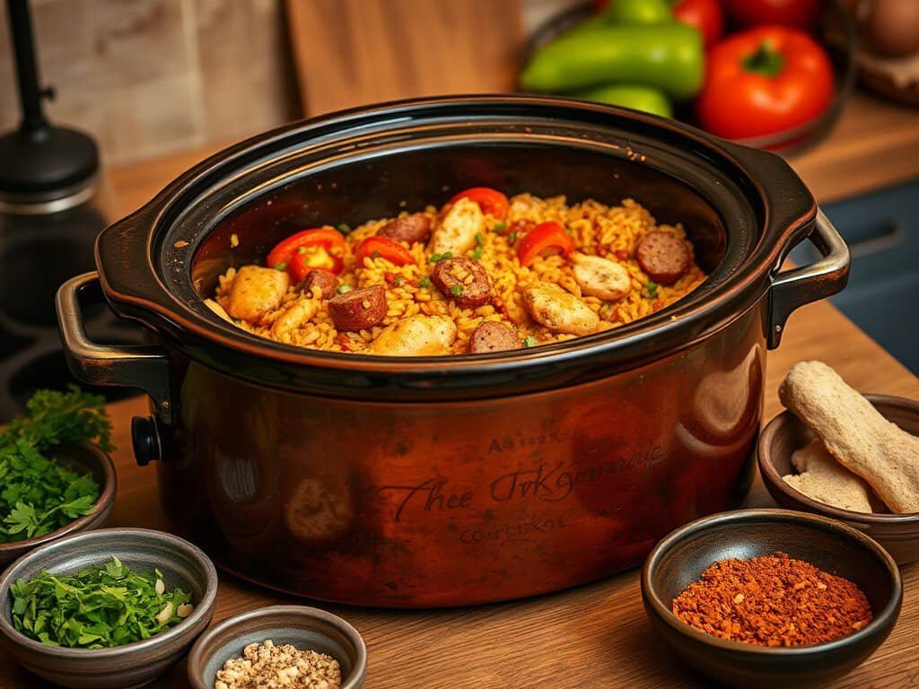 Chicken sausage jambalaya slow cooker