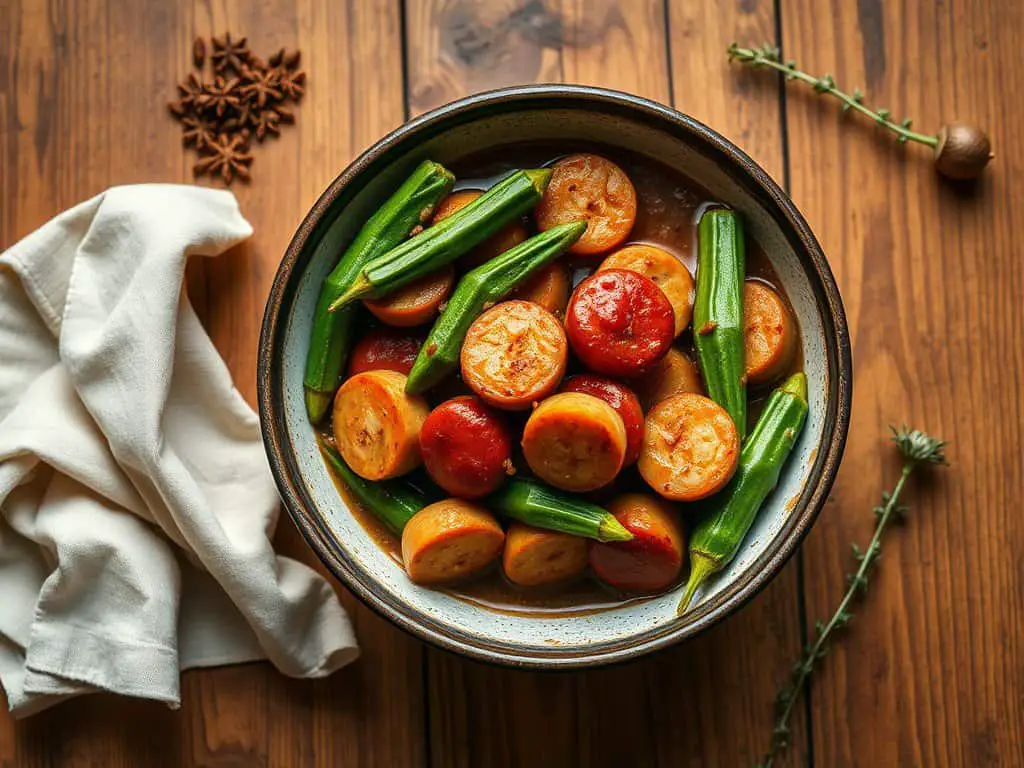 Chicken sausage okra recipe