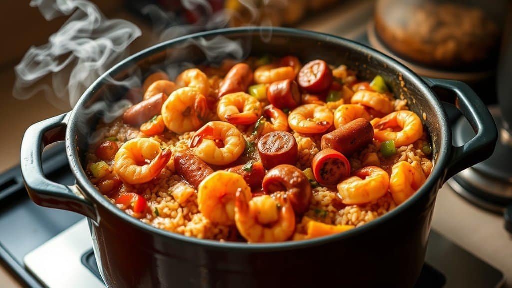 Chicken Sausage and Shrimp Jambalaya