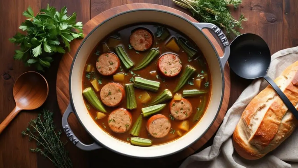 Chicken Sausage and Okra Stew