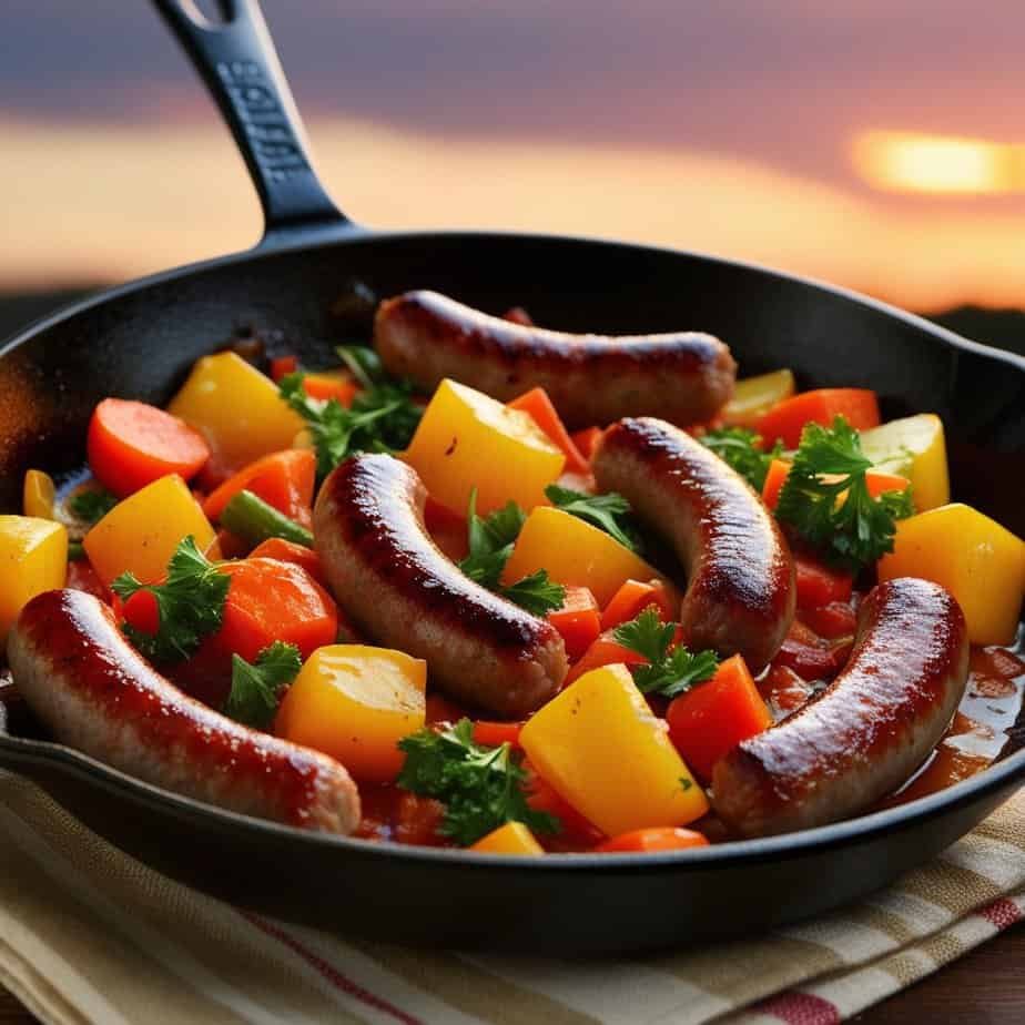 Chicken sausage with vegetables