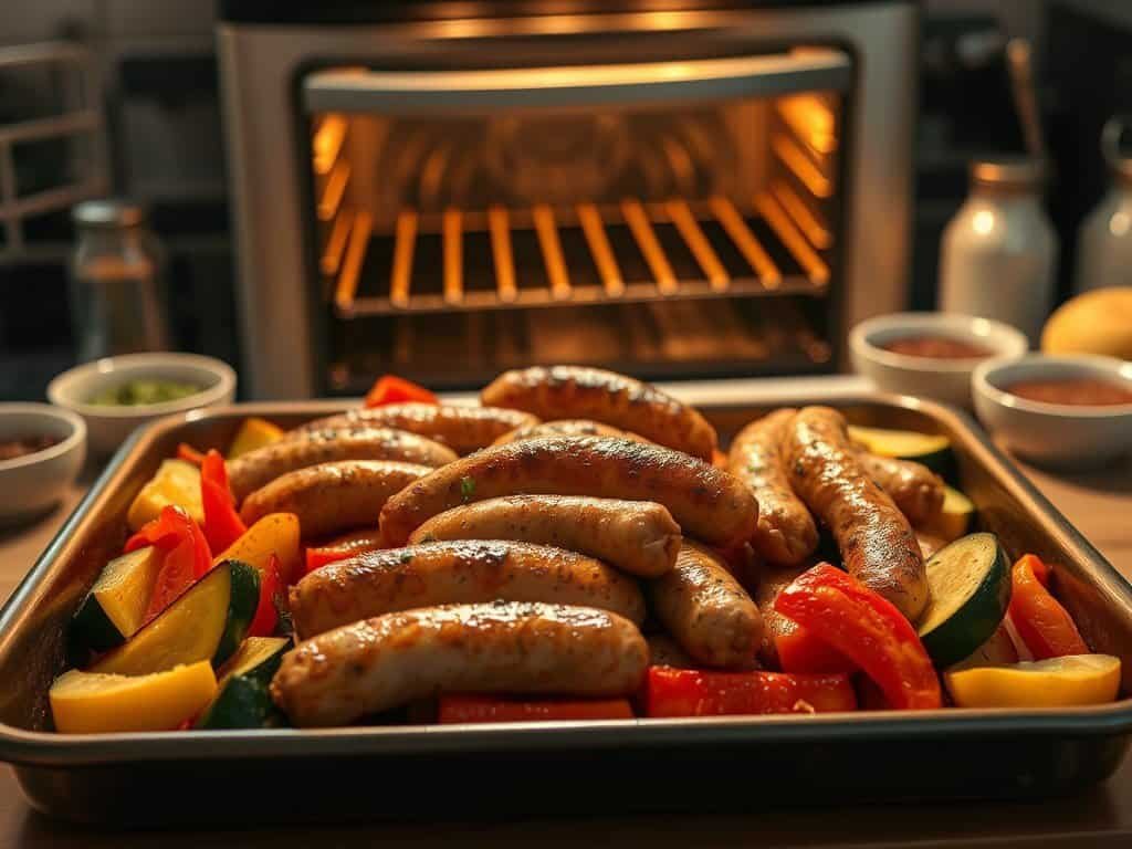 Cooking chicken sausage in the oven offers home chefs an easy and delightful dinner option.