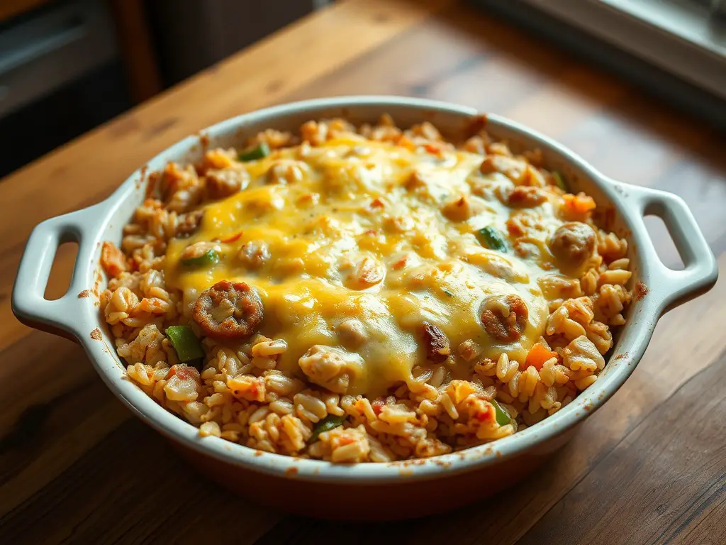 Chicken sausage rice casserole