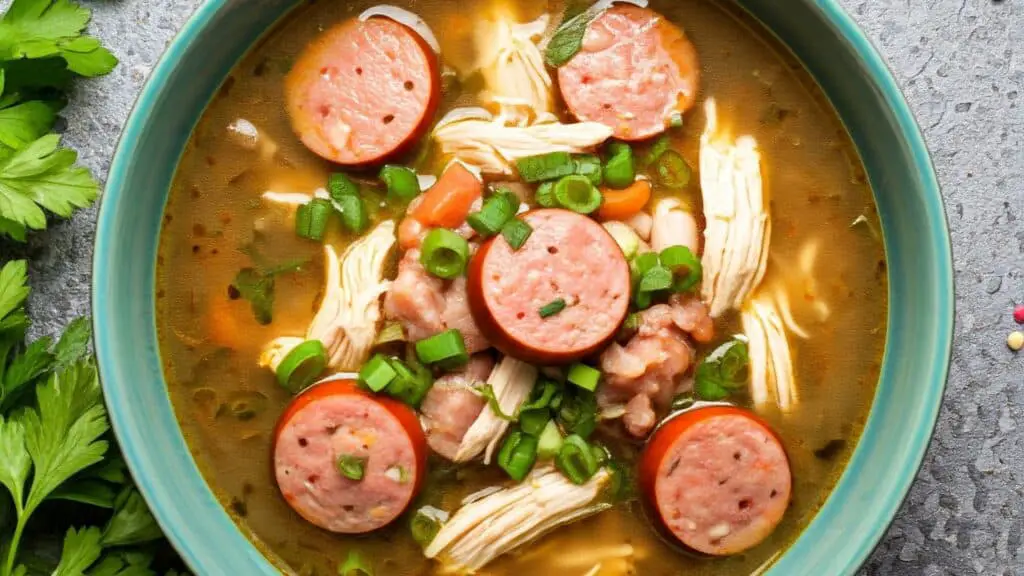 Chicken sausage gumbo soup