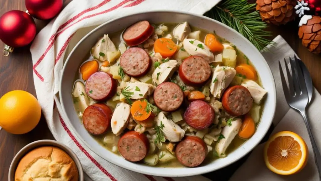 Chicken and Sausage Dressing