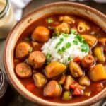 Chicken sausage gumbo with jar roux