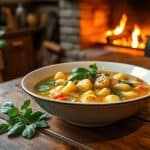 Chicken sausage gnocchi soup