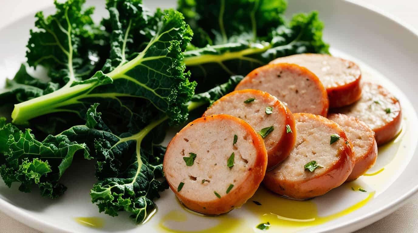 sweet italian chicken sausage with kale