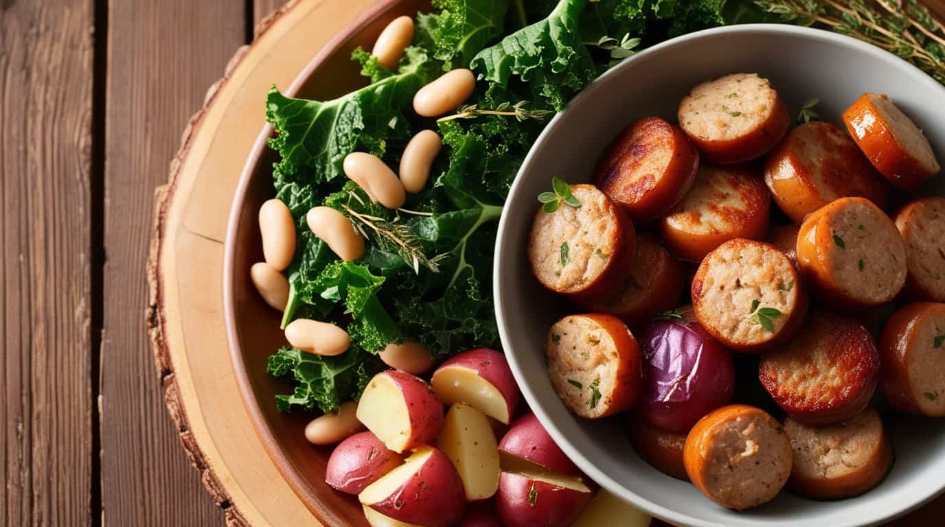 chicken sausage and kale