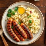 Chicken sausage and sauerkraut