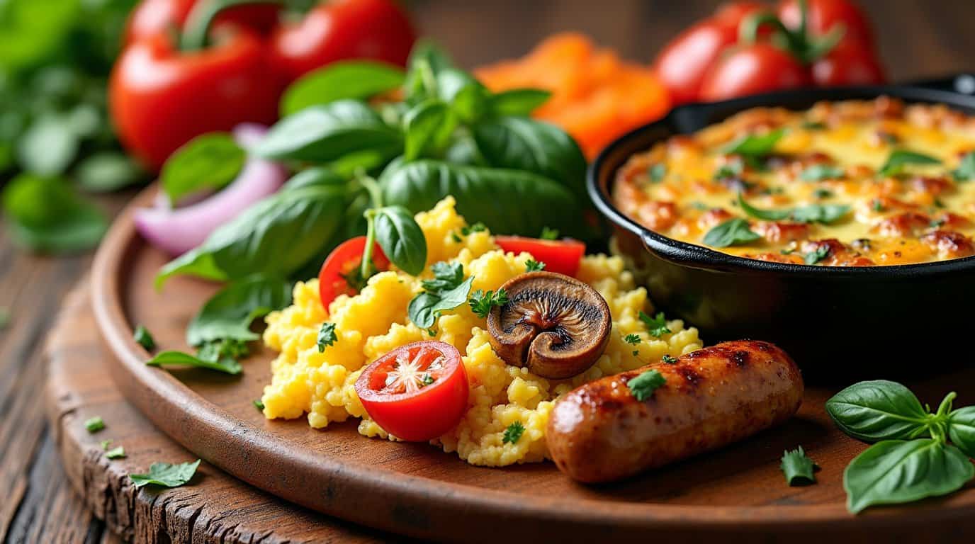 healthy chicken sausage and egg