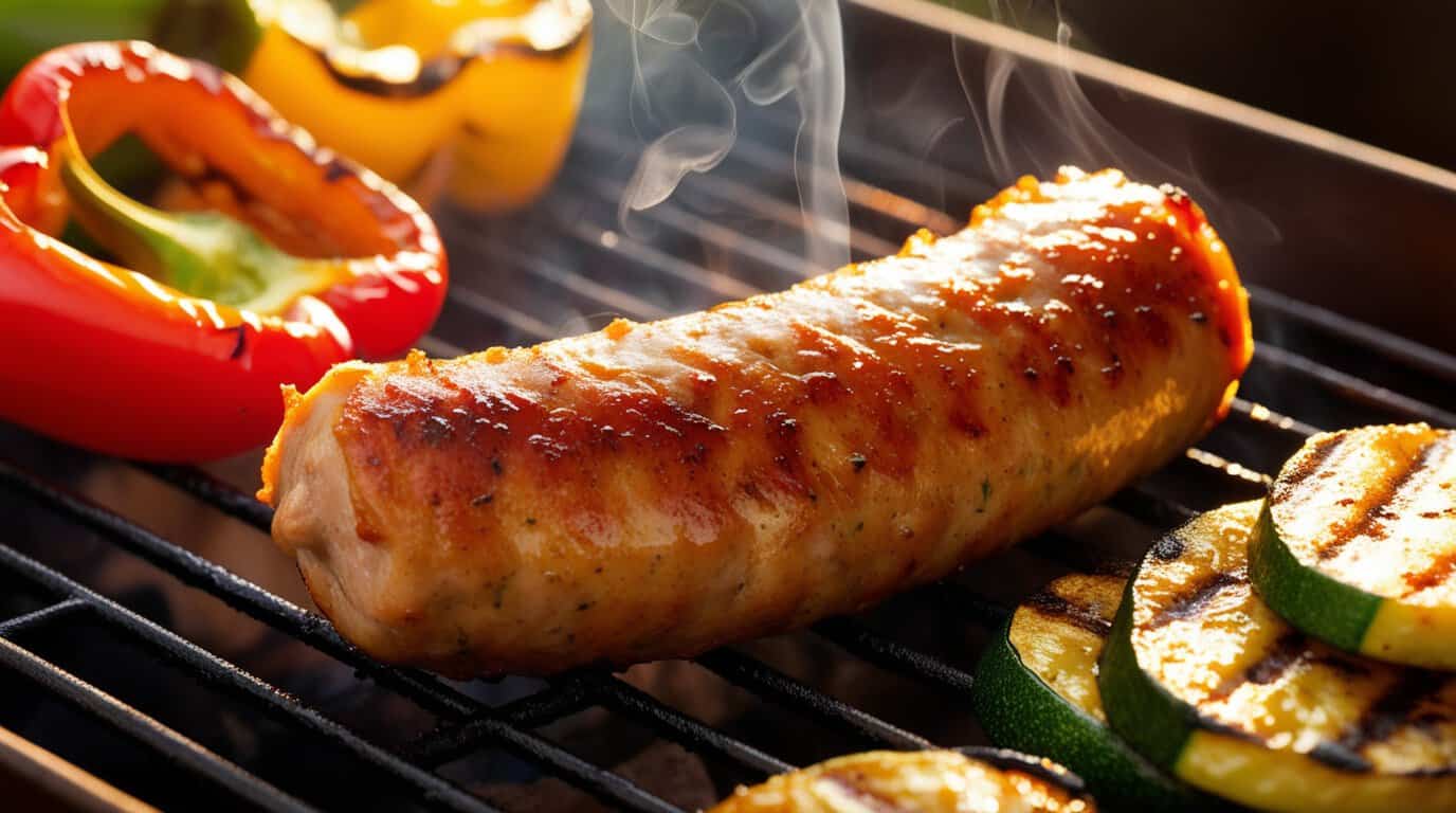 chicken sausage and mustard
