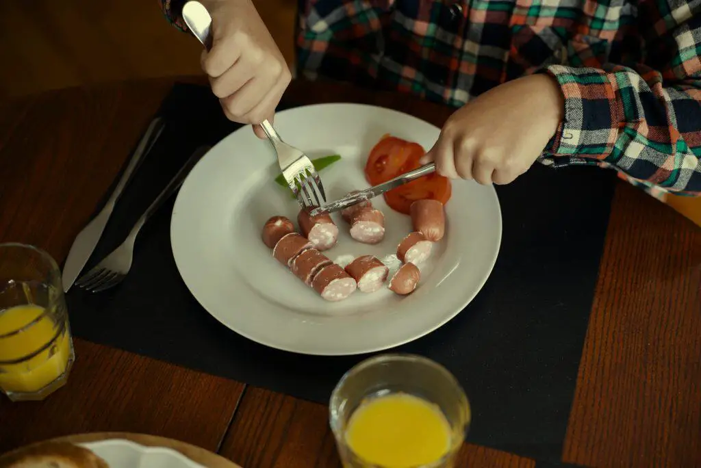 Healthy morning meal with chicken sausage as part of a chicken sausage with mustard diet Credits: pexels.com (Photo by Kampus Production)