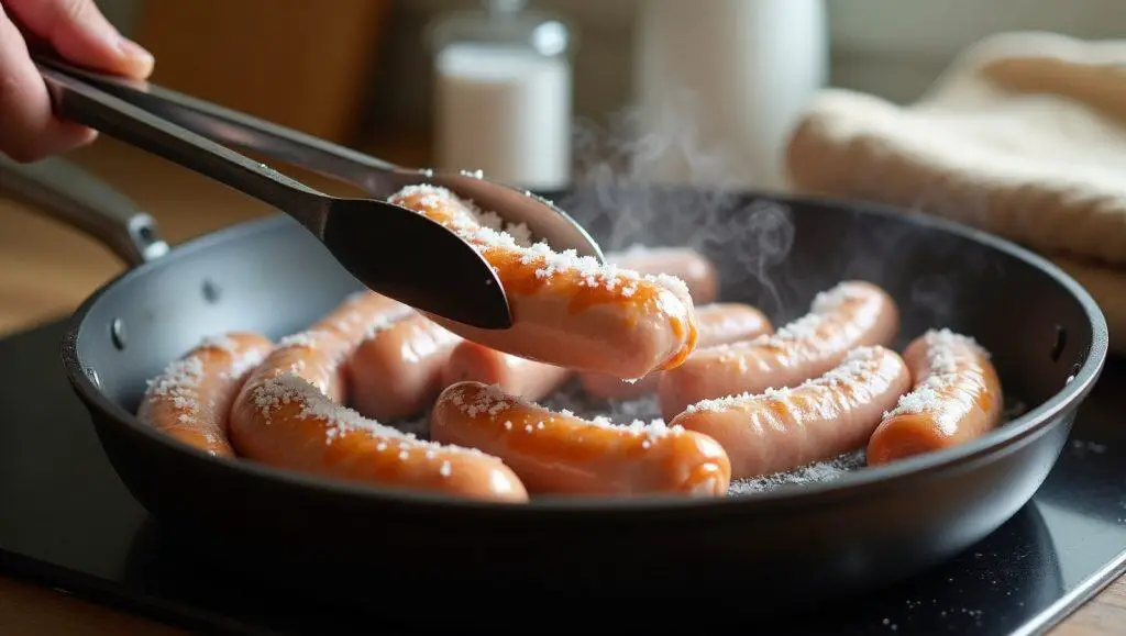 Can chicken sausages be cooked from frozen