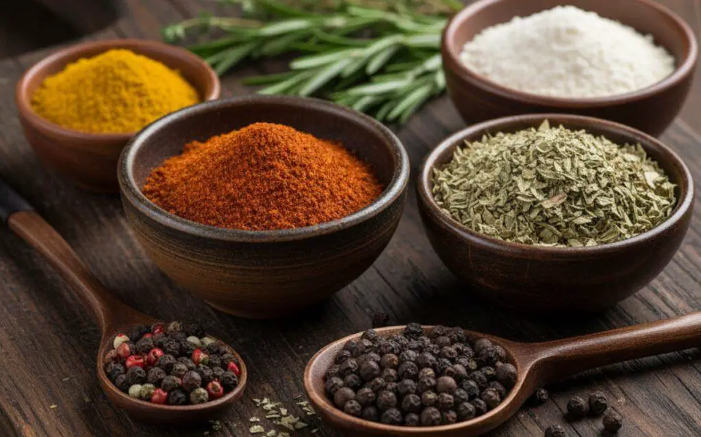 Tasty Chicken Sausage Recipes Sheet Pan Meals 2 Flavorful spices and seasonings including turmeric, paprika, and dried herbs, ready to enhance any dish.