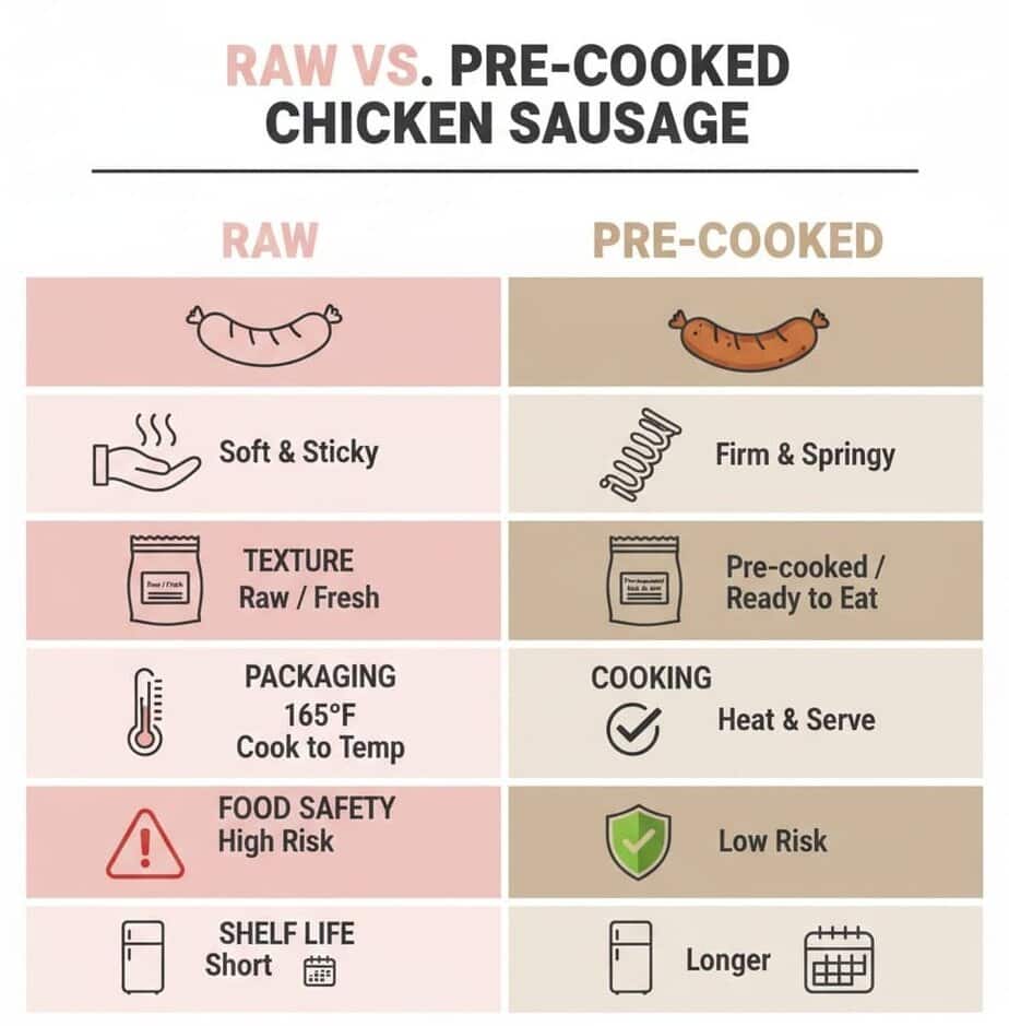 Are chicken sausages raw?