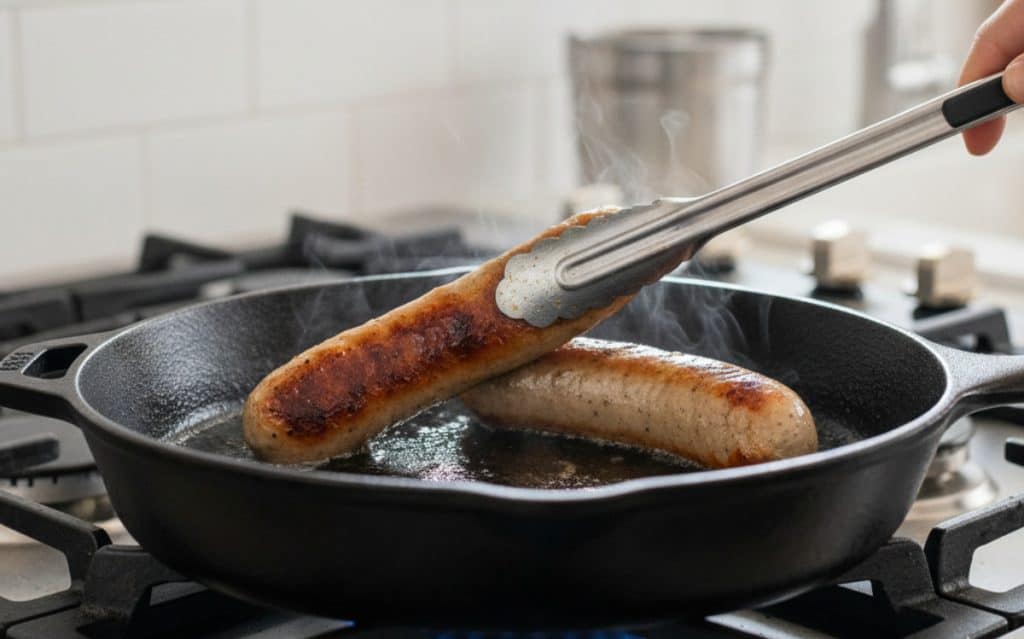 Best Way To Cook Chicken Sausage on Stove For Juicy Results 1 Searing links in a cast-iron pan, the best way to cook chicken sausage on stove until golden and juicy.