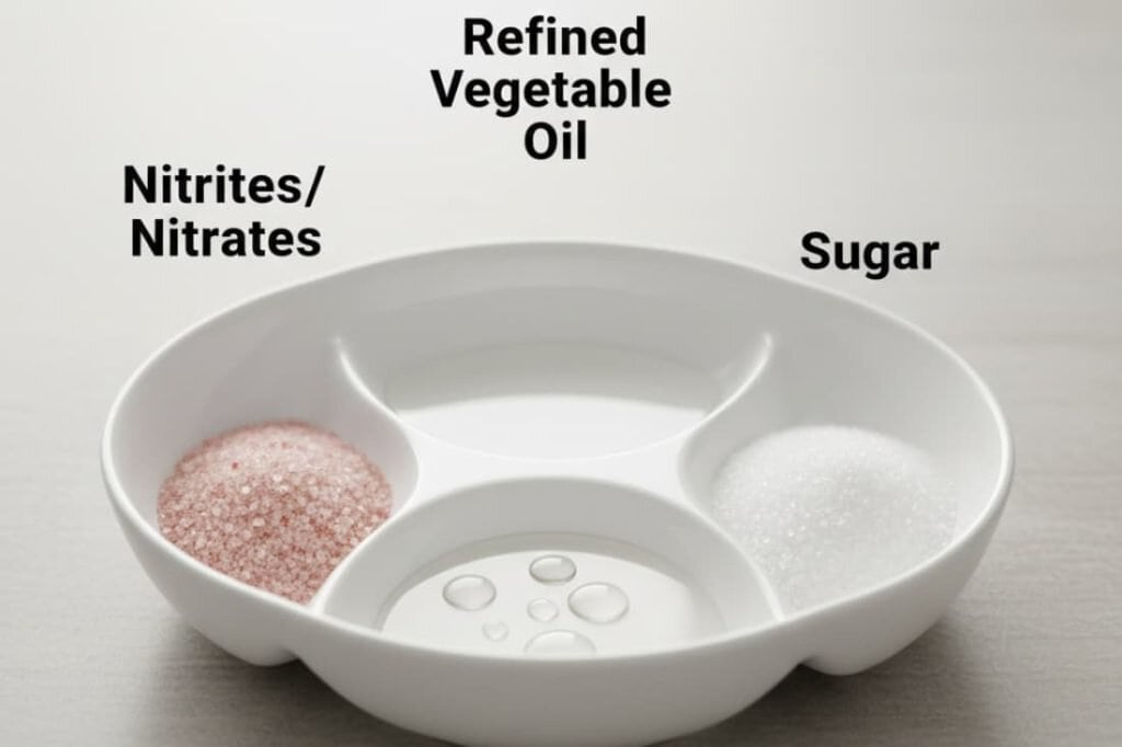 Dishes containing common additives linked to inflammation, such as refined oils, nitrites, and sugar, highlight the need to evaluate the healthfulness of chicken sausage.