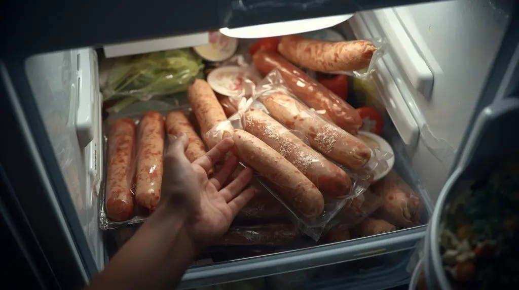 Are chicken sausages nice? Roasted sausages with vegetables and potatoes on rustic baking tray showing appetizing meal
