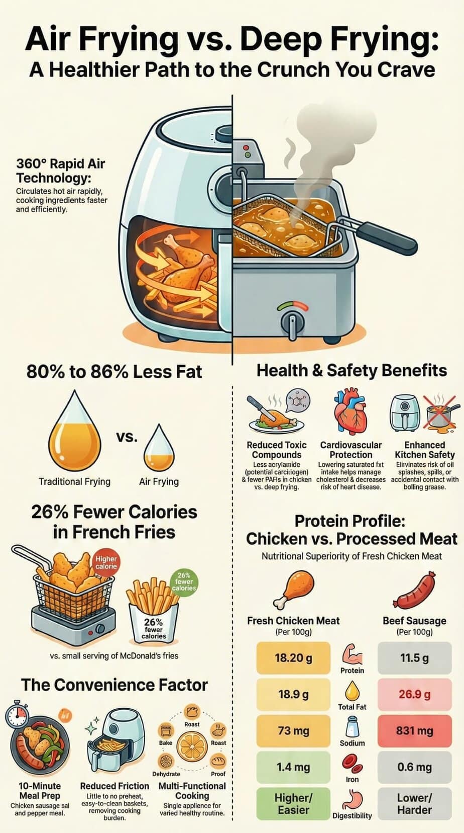 The best way to cook chicken sausage in air fryer uses 80% less fat than deep frying with faster meal prep.