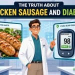 A doctor pointing to stable blood sugar readings, confirming why lean chicken sausage good for diabetics. 