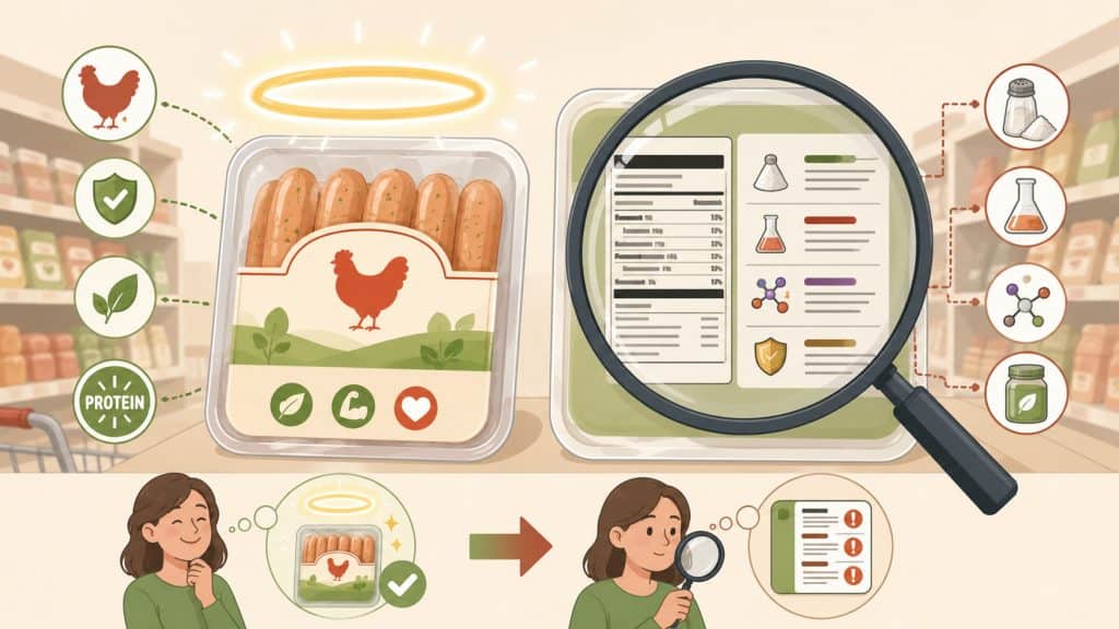 Chicken Sausages Are Processed Meat and Here's Why 3 An illustration of how "No Nitrates Added" Labels Can Be Misleading when examining processed chicken sausage.