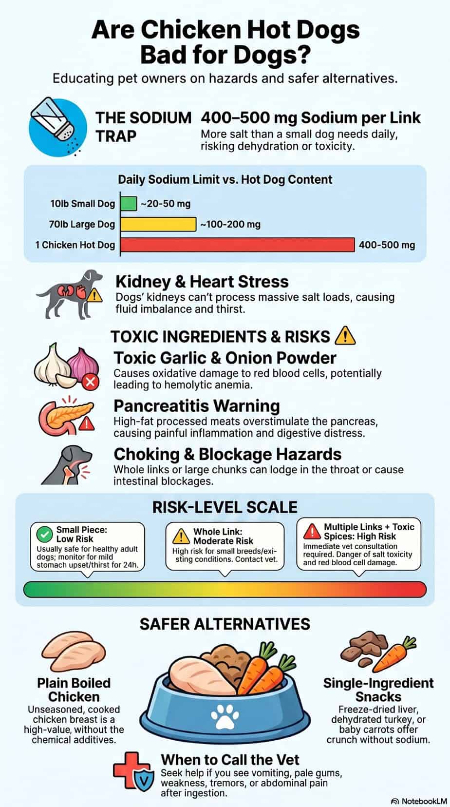Infographic covering sodium risks, toxic ingredients, and safer treat alternatives